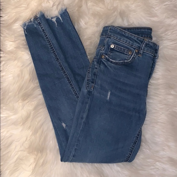 Zara Women Distressed Ankle Skinny Jeans